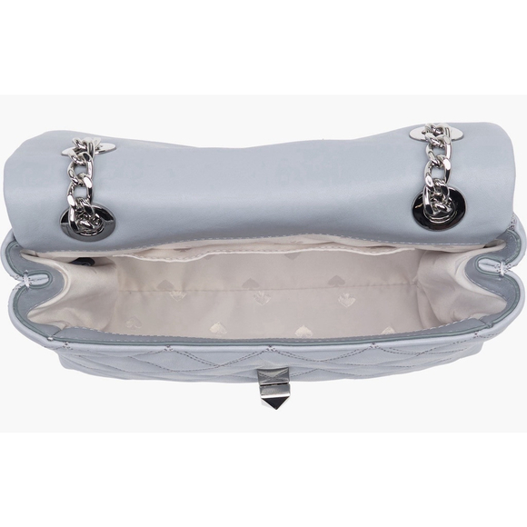 Kate Spade New York Natalia Quilted Shoulder Crossbody Bag Brushed Steel Blue - Picture 4 of 6